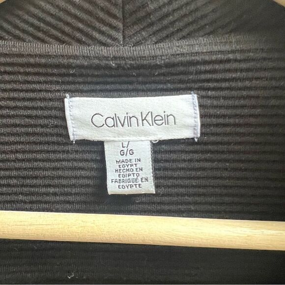 Calvin Klein ribbed black jacket with gold zippers L - Picture 5 of 6